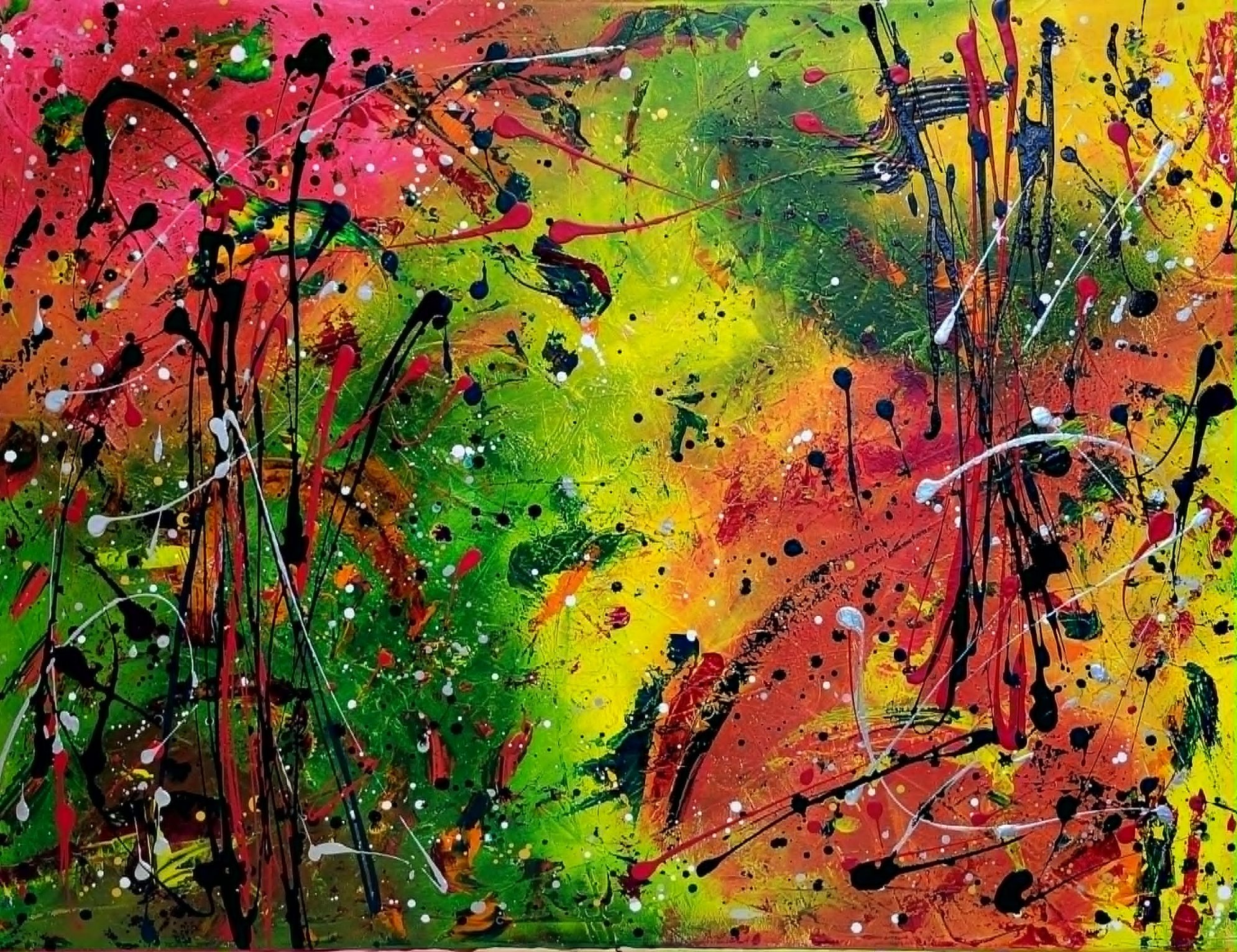 Fleurs cachées Peinture acrylique